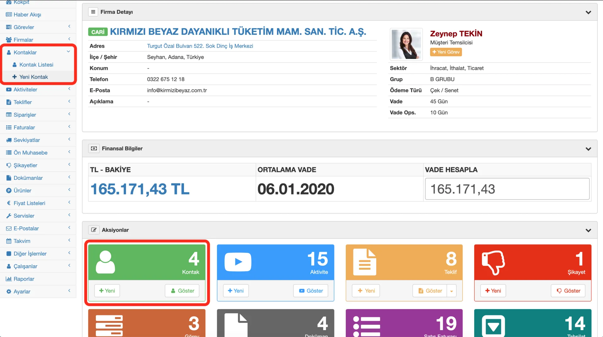 screenshot of Formeras CRM